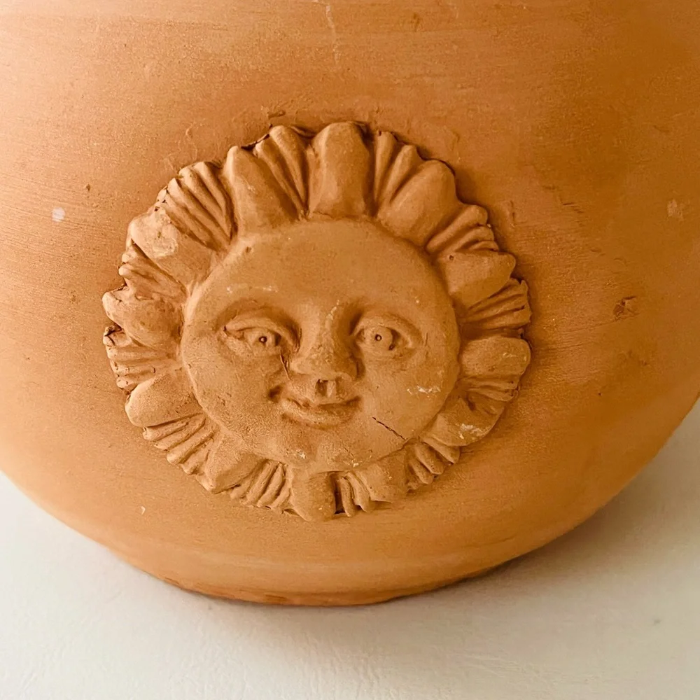 Terracotta Sun Motif Pitcher from Italy - Picture 4 of 15